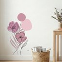 Ver imagem 1 de Adesivo Floral Boho Rosa Estilo Nórdico 50x90 Minimalista Abstrato