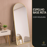 Espelho Grande Oval com Base Reta Dourado Corpo Inteiro 150x60cm com Suporte de Chão e Parede - 8