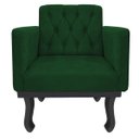 Ver imagem 2 de Poltrona Classic Pés Luís XV Suede Verde - Doce Sonho Móveis