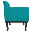 Ver imagem 3 de Poltrona Classic Pés Luís XV Suede Azul Turquesa - Doce Sonho Móveis