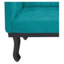 Ver imagem 6 de Poltrona Classic Pés Luís XV Suede Azul Turquesa - Doce Sonho Móveis