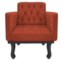 Ver imagem 3 de Kit 2 Poltronas Classic Pés Luís Xv Suede Terracota - Doce Sonho Móveis