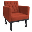 Ver imagem 2 de Kit 2 Poltronas Classic Pés Luís Xv Suede Terracota - Doce Sonho Móveis