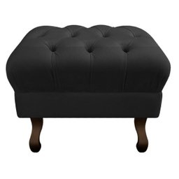 Kit 3 Puffs Retrô Luis XV Suede Preto - 2