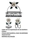 Ver imagem 4 de Kit para Banheiro 4 Peças em Ferro com Rosas:branco