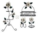 Ver imagem 1 de Kit para Banheiro 4 Peças em Ferro com Rosas:branco