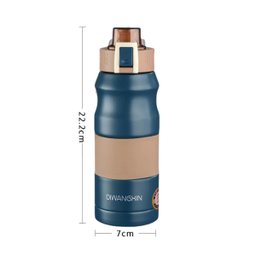 Garrafa Térmica Inox 500ml Isotérmica Camping Academia Azul - 4