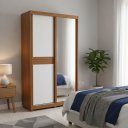 Ver imagem 2 de Guarda-roupa Bom Pastor Capri Ônix 2 Pts com Espelho Nat|off