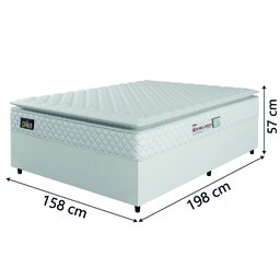 Cama Box Casal Queen Colchão Espuma D33 Pillow Top New Millenium Branco Hellen - 4