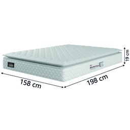 Cama Box Casal Queen Colchão Espuma D33 Pillow Top New Millenium Branco Hellen - 3
