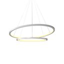 Ver imagem 1 de Lustre Pendente Orluce Tabat Or1788 com 2 Aros 60/40cm Branco Led Bivolt