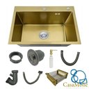 Ver imagem 6 de Cuba Pia Inox Dourado Quadrada 60x45 Gourmet com Acessórios