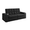 Sofá Confort Premium 2,05m Assento Retrátil/reclinável Porta Copos e Usb Suede Preto - Xflex - 4