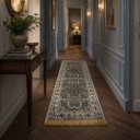 Ver imagem 2 de Passadeira Persa Royal Cinza 75x200cm Fio Acetinado - Decoração para Corredor