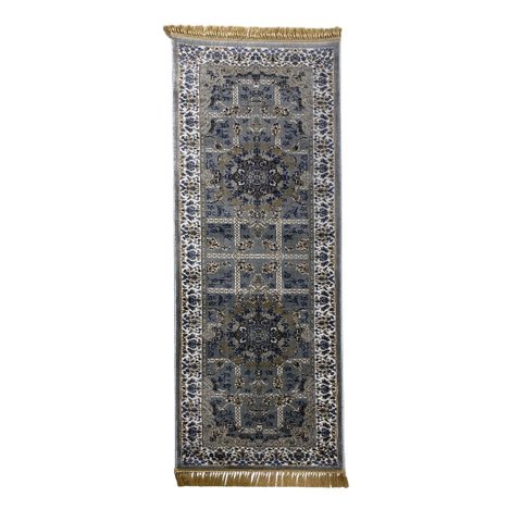 Passadeira Persa Royal Cinza 75x200cm Fio Acetinado - Decoração para Corredor