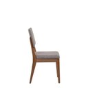 Ver imagem 4 de Kit de 2 Cadeiras de Madeira Maciça Estofada Ella - Natural C/ Linho Mescla Cinza