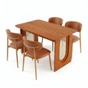 Ver imagem 3 de Conjunto de Jantar com Mesa Tali 130cm e 4 Cadeiras Ema CabeCasa MadeiraOriginals Marrom