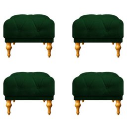 Kit 4 Puffs Decorativos Dani Suede Verde - 1