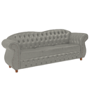 Ver imagem 1 de Sofá Chesterfield Merlo 3 lugares 1,80 - Suede Cinza Prata / Decoração, recepção, Barbearia, sala tv