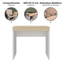 Ver imagem 4 de Mesa Escrivaninha Escritorio Tampo com Abertura 85 cm Carvalho Branco Artany