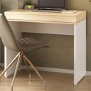 Ver imagem 2 de Mesa Escrivaninha Escritorio Tampo com Abertura 85 cm Carvalho Branco Artany
