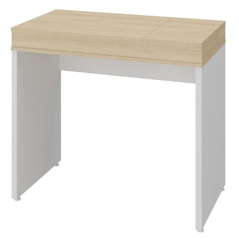 Mesa Escrivaninha Escritorio Tampo com Abertura 85 cm Carvalho Branco Artany