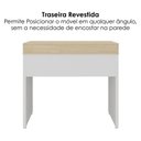 Ver imagem 5 de Mesa Escrivaninha Escritorio Tampo com Abertura 85 cm Carvalho Branco Artany