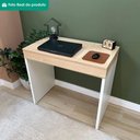 Ver imagem 7 de Mesa Escrivaninha Escritorio Tampo com Abertura 85 cm Carvalho Branco Artany