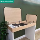 Ver imagem 6 de Mesa Escrivaninha Escritorio Tampo com Abertura 85 cm Carvalho Branco Artany