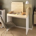 Ver mais imagens de Mesa Escrivaninha Escritorio Tampo com Abertura 85 cm Carvalho Branco Artany