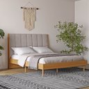 Ver imagem 1 de Cabeceira Estofada Cama de Casal 165cm Mdf Freijó/liso Tw18