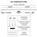 Ver imagem 3 de Kit Varão para Cortinas 2,0mts 28mm Branco
