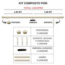 Ver imagem 3 de Kit Varão para Cortinas 2,0mts 28mm Palha
