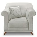 Ver imagem 6 de Kit 2 Poltronas Veludo Cinza Prata Pés Castanho