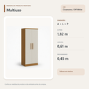 Ver imagem 4 de Armário Multiuso 2 Portas com Prateleiras Cinamomo Off White Formimóveis