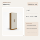 Ver imagem 5 de Armário Multiuso 2 Portas com Prateleiras Cinamomo Off White Formimóveis