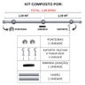 Kit Varão para Cortinas 2,0mts 28mm Prata - 3