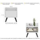 Ver imagem 3 de Mesa de Cabeceira 40 cm com Pés Retrô Multimóveis MP4041 Branca/Preta