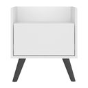 Ver imagem 6 de Mesa de Cabeceira 40 cm com Pés Retrô Multimóveis MP4041 Branca/Preta