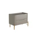 Ver imagem 3 de Conjunto Cabeceira e Mesa de Cabeceira 160cm Solteiro em Mdf Cor:grigio com Dourado