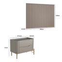Ver imagem 2 de Conjunto Cabeceira e Mesa de Cabeceira 160cm Solteiro em Mdf Cor:grigio com Dourado