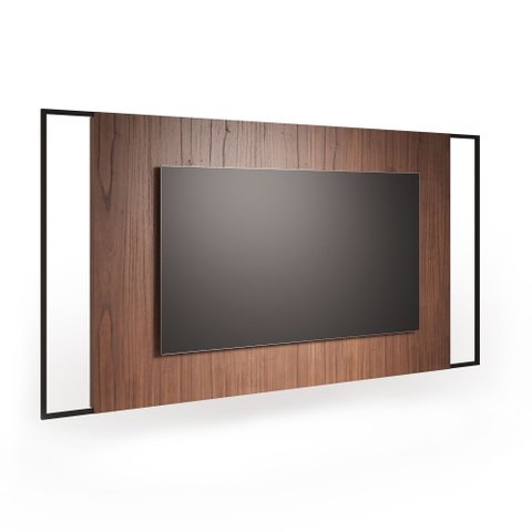Painel para Rack Leather 190 cm Madeira Aço Assinado por Ramon Zancanaro Ccl