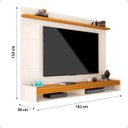 Ver imagem 6 de Painel para Tv até 75 Polegadas Ripado Brasil 183cm:off White/cedro