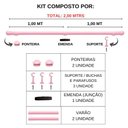 Ver imagem 3 de Kit Varão para Cortinas 2,0mts 28mm Rosa
