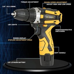 Furadeira Elétrica Recarregável sem Fio, Chave de Fenda Multifunções, - Yk-fm21-1 - 4