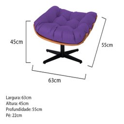 Puff Decorativo Costela Base Giratório Corano Roxo - 4