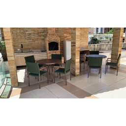 Jogo de Mesa Ripada 90cm + 4 Poltronas para Jardim - 4