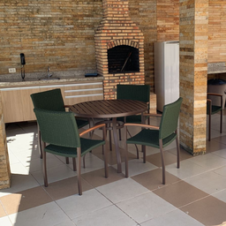 Jogo de Mesa Ripada 90cm + 4 Poltronas para Jardim - 2