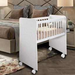 Mini Berço Moises com Rodízio e Colchão - D´rost - Branco - 2