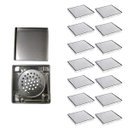 Ver imagem 1 de Ralo Invisivel Oculto 15x15 Inox Kit 14 Unidades Banheiro Lavabo Anti Odor Lavanderia Cozinha Seguro